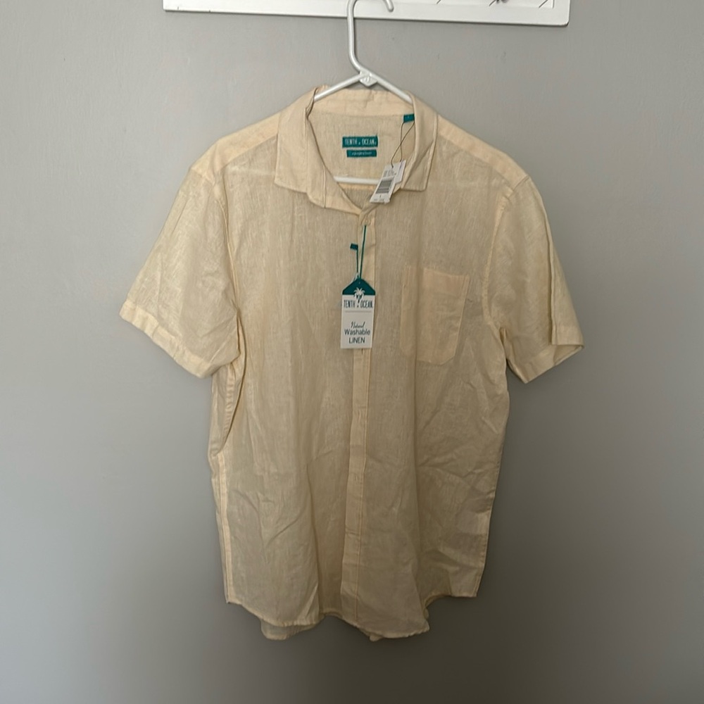 Tenth and Ocean washable linen mens dress shirt